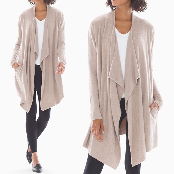 Barefoot Dreams CozyChic Lite Island Wrap Waterfall Open Front Cardigan Soft S/M - Picture 1 of 16
